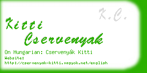kitti cservenyak business card